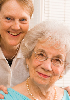 Caregiver and elderly woman