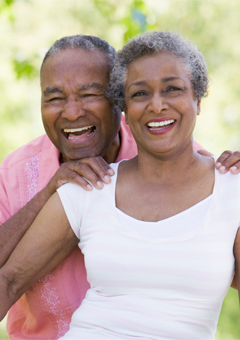 Senior couple laughing